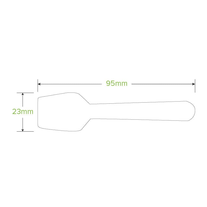 measurements of wooden 9.5cm disposable icecream spoon