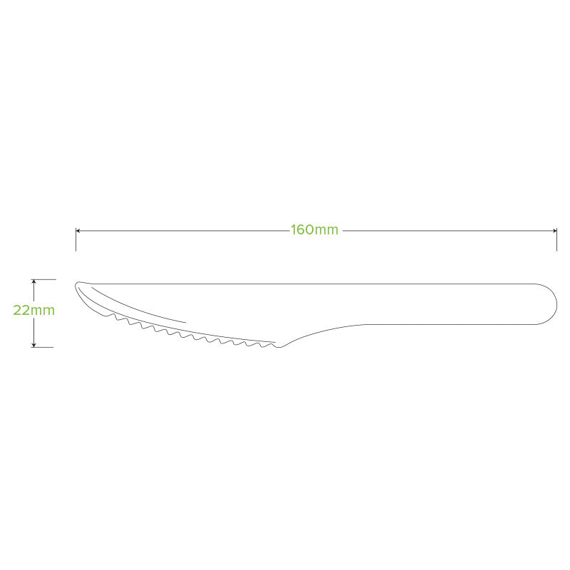16cm coated wooden disposable knife specifications