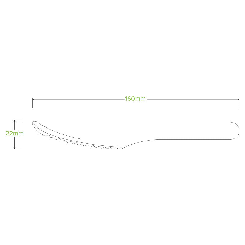 16cm coated wooden disposable knife specifications