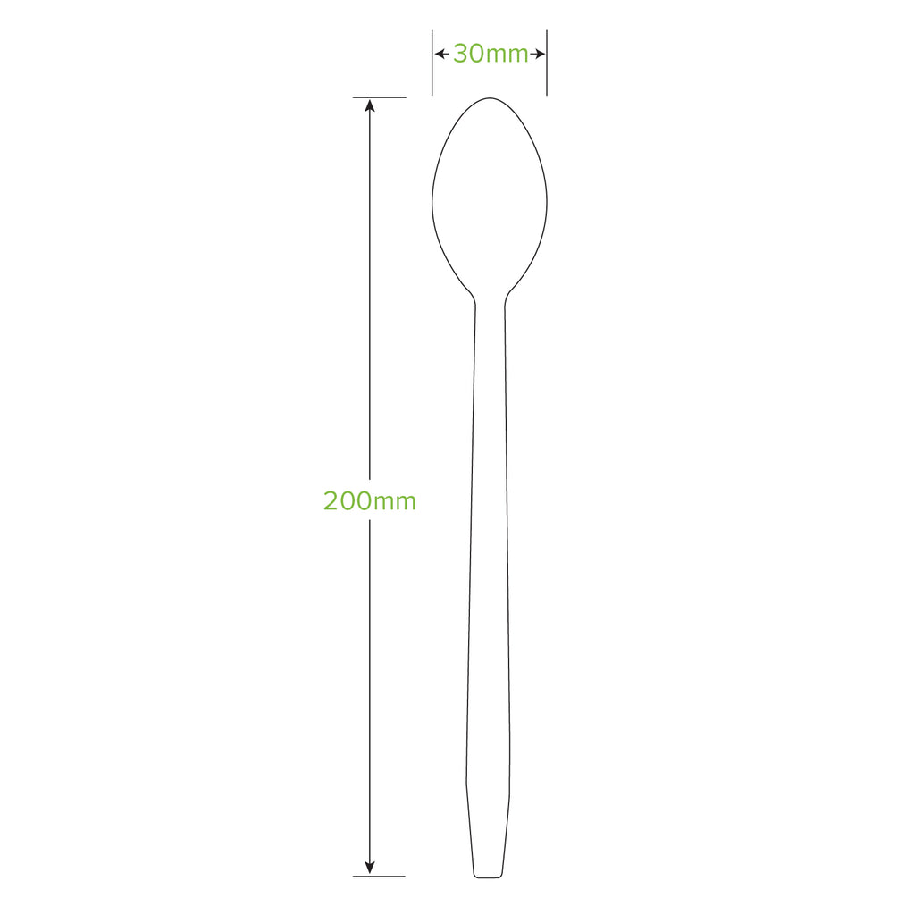 BioPak 20cm Tall Coated Wooden Teaspoon.