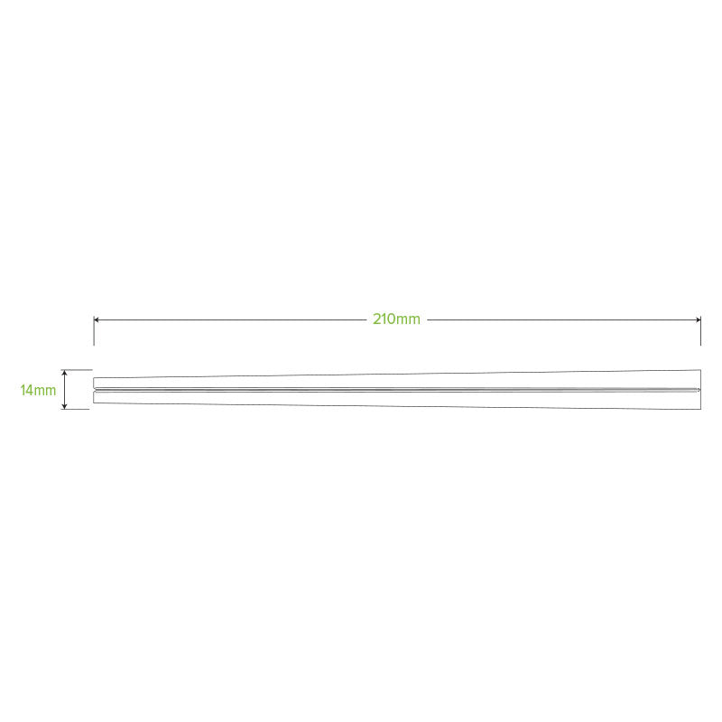 21cm Wooden Chopsticks Individually Wrapped measurements