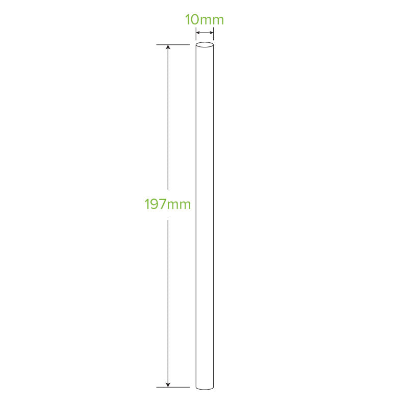 BioPak 10mm Jumbo Black Stripe BioStraw.