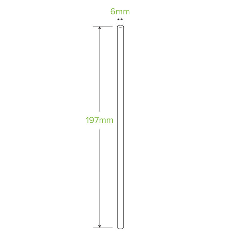 BioPak 6mm Regular Black Stripe BioStraw.