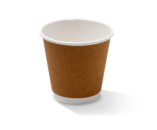 *8oz(90mm) Double Wall Cup/Kraft/one-lid-fits-all.