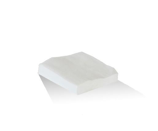 White 2 ply cocktail napkin - 1/4 fold.