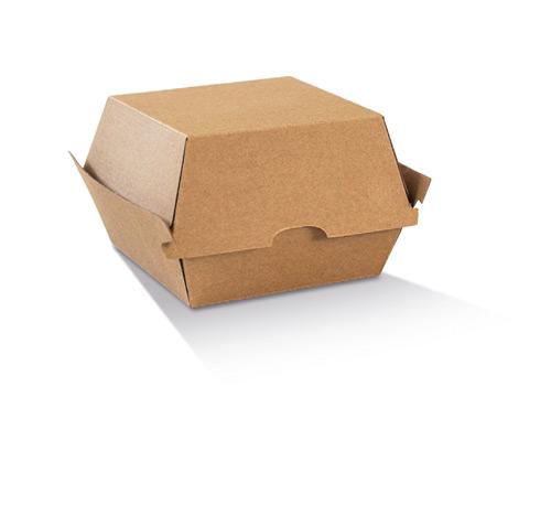 Hamburger Box High 113x111x100mm/ Brown Corrugated Kraft Paperboard.