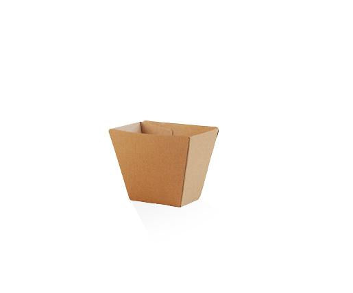 Chip Cup / Brown Corrugated Kraft / Plain.