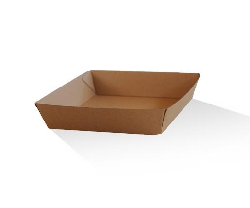 Tray square / Brown Corrugated Kraft / Plain.