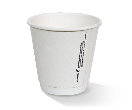 *8oz(90mm) PLA coated Double Wall Cup /one-lid-fits-all.