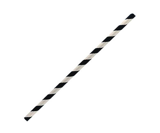 Paper Straw Regular - Black stripe