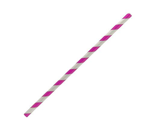 Paper Straw Regular - Pink stripe