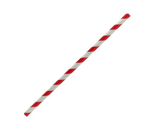Paper Straw Regular - Red stripe