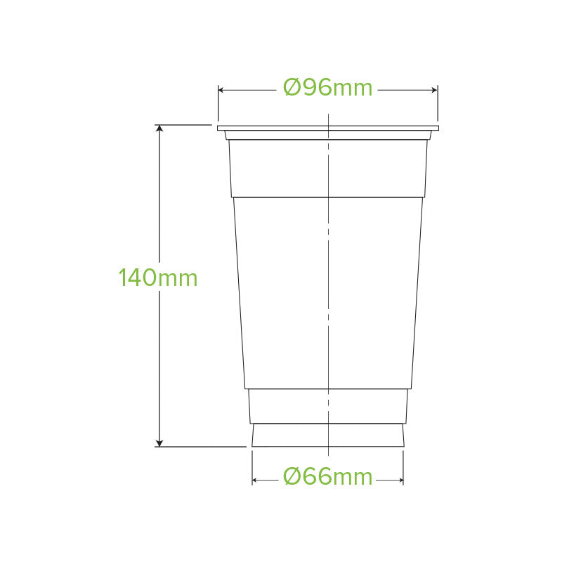 BioPak 600ml Clear Compostable Disposable Cold Drink Cup.