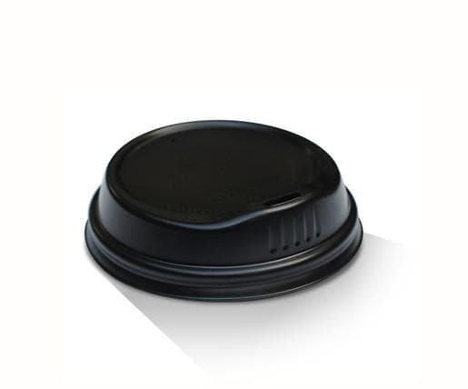 6/8/10oz Biodegradable Hot & Cold Lid / Black.