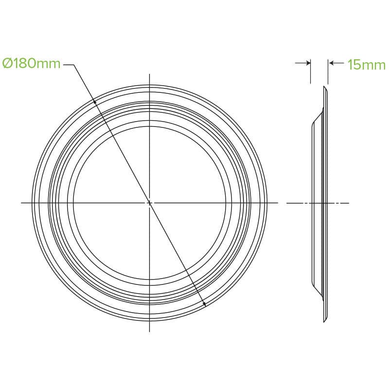 BioPak 18CM / 7" WHITE BIOPLATES - 20PK.