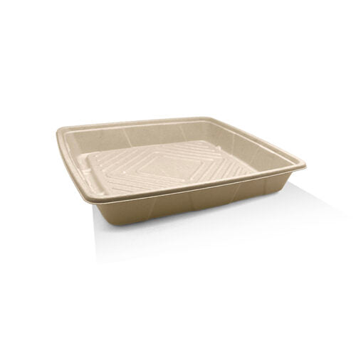 Unbleached Sugarcane Platter 12 inch square.