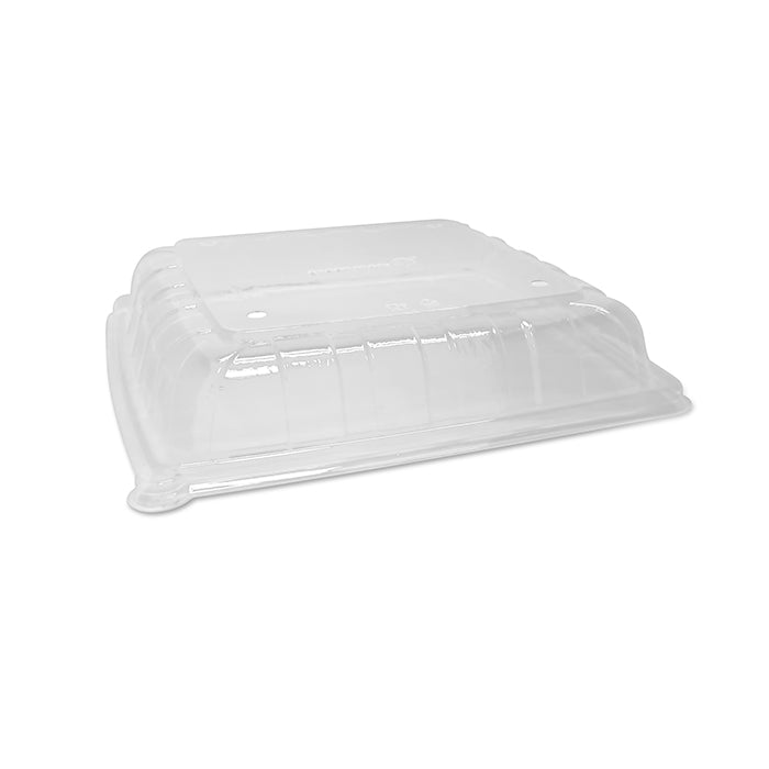 RPET anti-fog Lid for Sugarcane Platter 12 inch square.