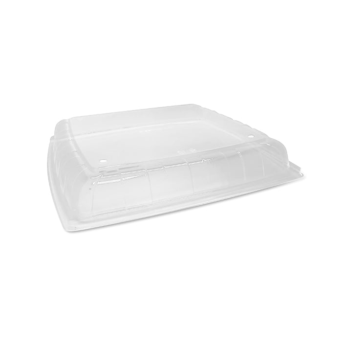 RPET anti-fog Lid for Sugarcane Platter 16 inch square.