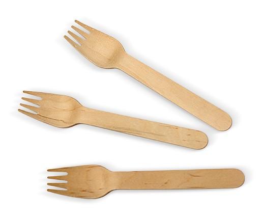 Wooden Fork 16cm Disposable Takeaway Wooden Fork Carton of 2000.