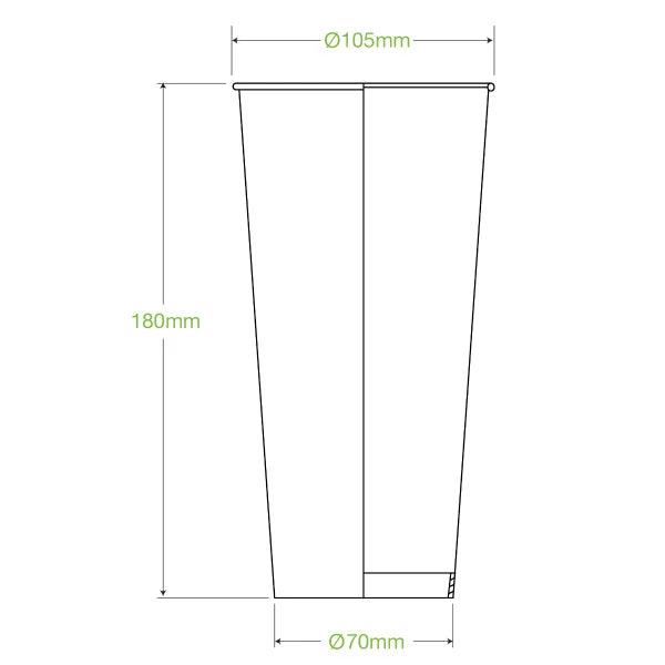 BioPak 960ml / 32oz (105mm) Cold Paper BioCups - green fade.