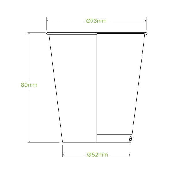 BioPak 200ml / 6oz (73mm) Cold Paper Water BioCup.