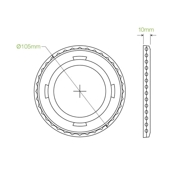 BioPak 105mm Cold Paper BioCup PET Flat Lid.