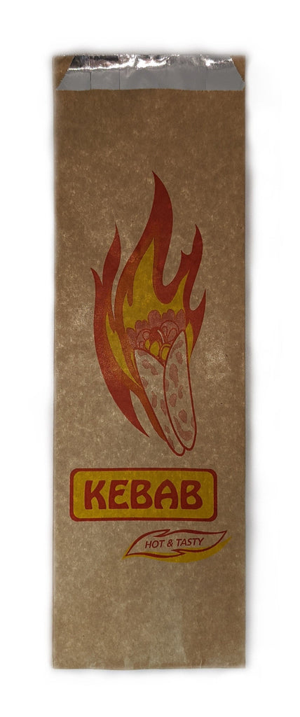 Green Mark Brand Printed Foil Kebab Bag 305x102x40 mm 250 Pack.