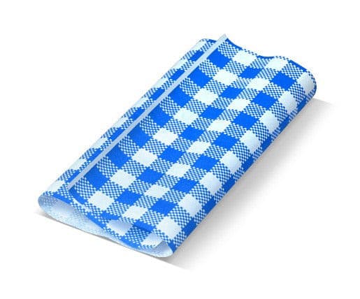 Gingham Blue Greaseproof Paper 190x300 mm