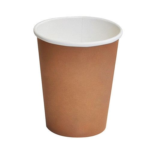 12oz PLA coated Single Wall Cup / brown print.