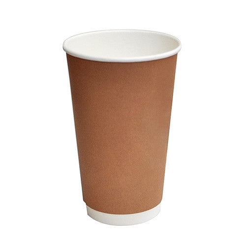 16oz PLA coated Double Wall Cup/ brown print.