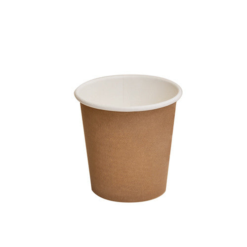 4oz PLA coated Single Wall Cup / brown print.