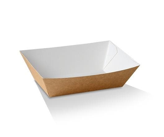 Greenmark #3 Medium Cardboard Tray/White & Kraft 140x85x55 mm