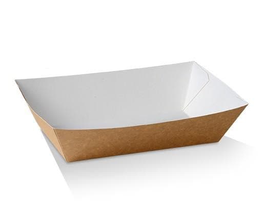 Greenmark #4 Large Cardboard Tray/White & Kraft 170x95x55 mm