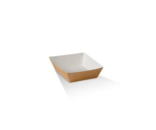 Mini Cardboard Tray/White & Kraft 55x55x25 mm