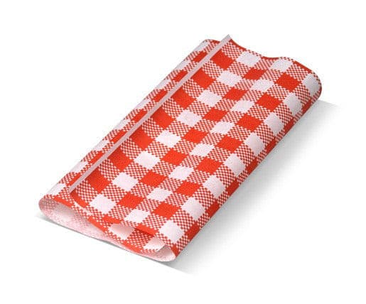 Gingham Red Greaseproof Paper 190x300 mm