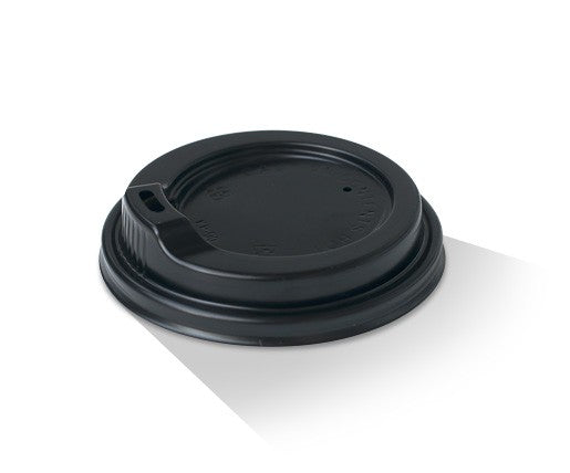 90mm Recyclable Takeaway Coffee Cup Sipper Lid (90mm) Black.