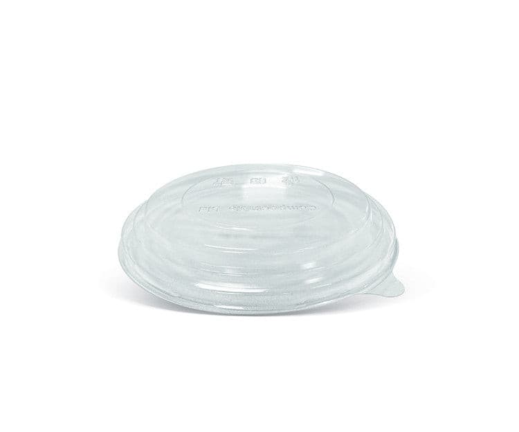 Raised PET Lid 150mm fits the PLA Coated 16/25/32oz Kraft Salad Bowl..