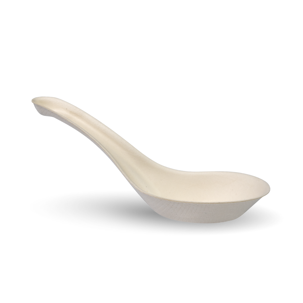 BioPak 14cm Sugarcane Pulp Chinese Soup Spoon