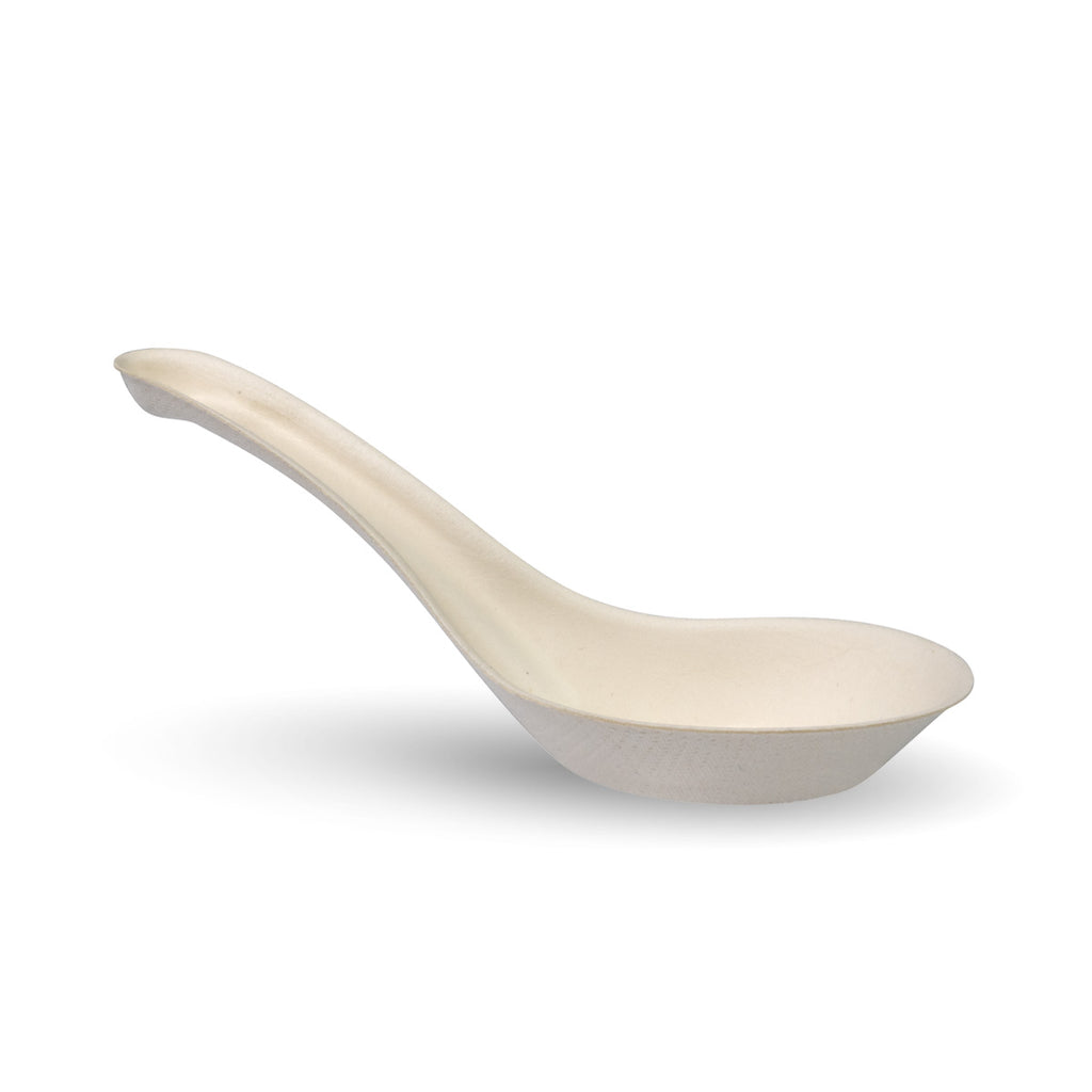 BioPak 14cm Sugarcane Pulp Chinese Soup Spoon