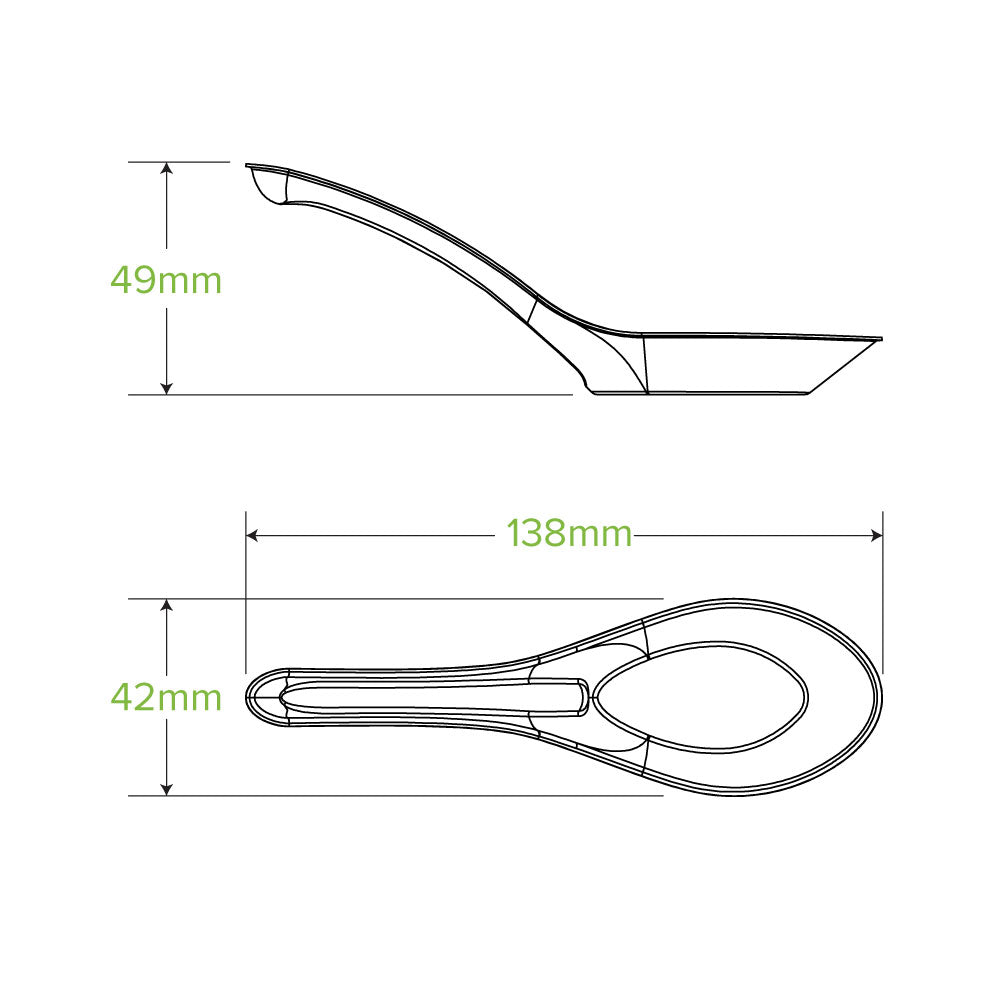 BioPak 14cm Sugarcane Pulp Chinese Soup Spoon specifications