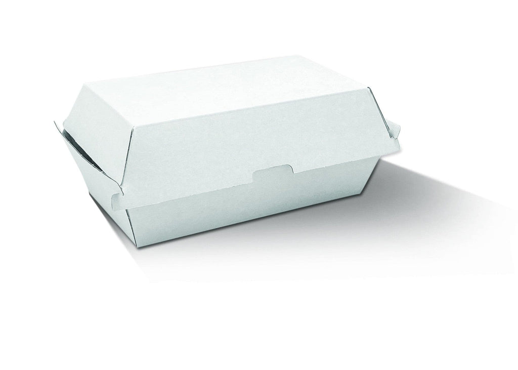 Greenmark Snack Box - Regular / White Corrugated Kraft / Plain 176x91x85 mm.